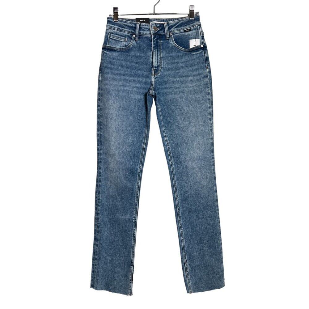 NWT MAVI VIOLA High Rise Slim Straight Split Hem Jeans SIZE 26 x 29 Organic NEW